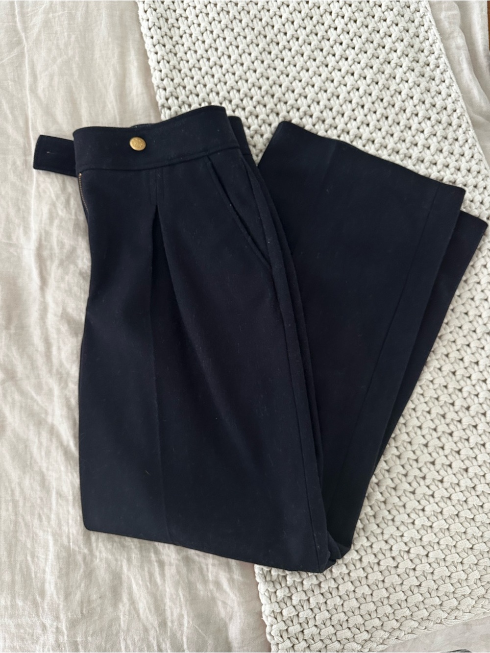 Elegant High-Waist Black Tailored Trousers